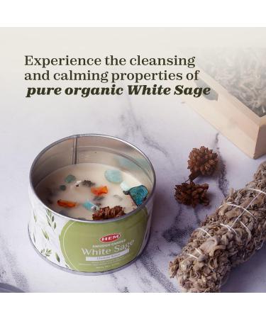 White Sage Candles for Cleansing - Natural Soy 9.5 Oz with Crystals | Long Lasting 50 hrs | Perfect Spiritual Gift for Smudging - Buy Online on GoSupps.com
