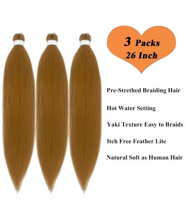 27 Honey Blonde Pre Stretched Braiding Hair 26 Inch - Knotless Human Hair Extensions - 3 Packs Micro Box Braids - Buy Online on GoSupps.com