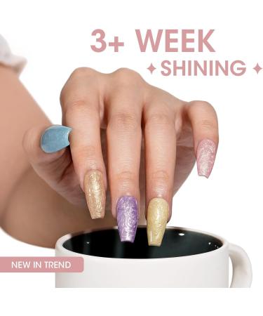 Gellen Pearl Gel Nail Polish - 6 Macaroon Collections Pink Yellow Green Purple Blue Pearl Gel Nail Polish Set Soak Off DIY Manicure Gifts for Women Sunnyland - Buy Online on GoSupps.com