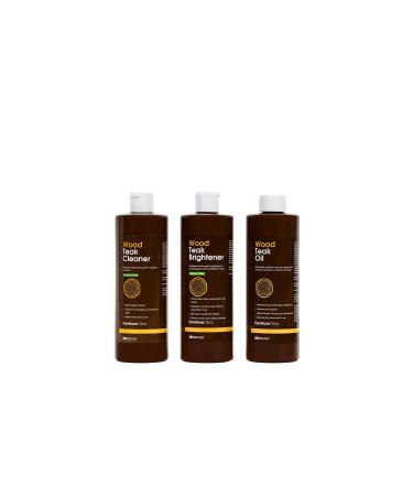 Furniture Clinic Teak Care Kit - Teak Oil, Cleaner & Brightener to Restore & Protect Teak Wood