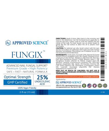 Approved Science Fungix - Nail Fungus Formula with Tea Tree Oil  25% Undecylenic Acid & Vitamin E - Pack of 2  All Natural & Vegan Friendly - Buy Online on GoSupps.com