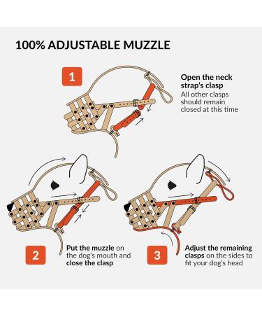 Collardirect Leather Basket Muzzle for Large Breeds - German Shepherd Dalmatian Doberman Setter - Medium & Large Sizes - Black & Chestnut Brown - Buy Online on GoSupps.com