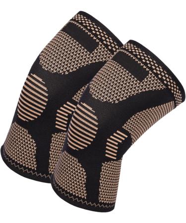 Elastic Knitted Knee Brace Sleeve - Breathable Support for Cycling Volleyball & Dancing | Unisex Knee Pads for Men Women & Kids - L Letter Printed Type - Buy Online on GoSupps.com