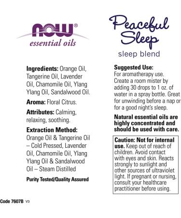 Now Foods Essential Oils Sleep Blend - Peaceful Sleep 1 fl oz (30 ml) | Natural Relaxation & Restful Sleep - Buy Online on GoSupps.com