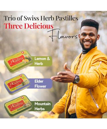 Swiss Herb Pastilles - Sugar Free Cough Drops for Adults | Soothing & Low Calorie | Infused with Vitamin C & 20 Herbs | Traditional Swiss Recipe - Lemon & Herbs Flavor - Buy Online on GoSupps.com