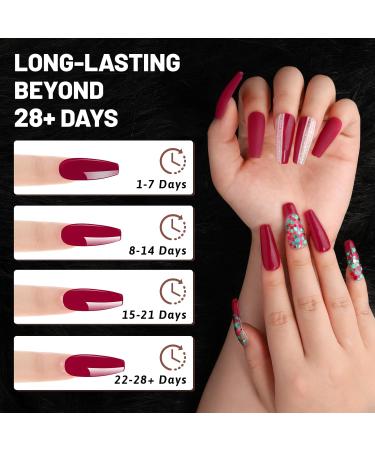 Aokitec Dip Powder 28g Classic Cherry Red Acrylic Dip Powder for Long-lasting Nail Art Strong Dip Nails Nail Powder for Nail Starter & Professional Home DIY Salon Use Quick Air Dry 03-Classic Cherry Red - Buy Online on GoSupps.com