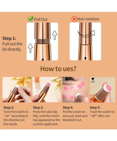 Ontur Beauty Rod Highlighter Liquid Rouge - Long-Lasting Contour Blush & Highlighter Set (3 Pieces) with Pillow Applicator - 15g - Buy Online on GoSupps.com