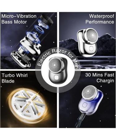 Alkyne Mini-Shave Portable Electric Shaver Mini-Shave Portable Electric Shaver Pocket Wet & Dry Men's Shaver USB Rechargeable Shaver Suitable for Home Travel Father's Day Gifts (Blue) - Buy Online on GoSupps.com