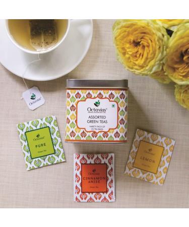 Octavius | Assorted Tea Bag Sampler Gift Set - 3 Tea Flavors | 50 Counts - Green Tea | Tea Sampler Pack | Tea Set Gift | Pack of 2 Green Tea - 25TB (Pack of 2) - Buy Online on GoSupps.com