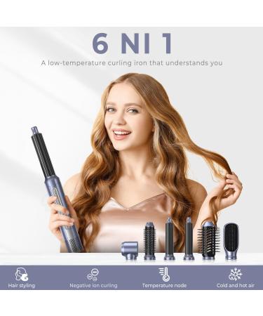 Buy 6 in 1 Hot Air Styler & Hair Dryer Brush - Ionic Ceramic Rotating Volumizer for All Hair Types - International Shipping Available - Buy Online on GoSupps.com