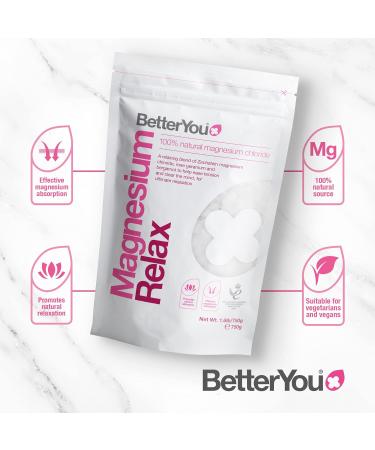BetterYou - Relaxing Bath Flakes - Pure Zechstein Magnesium Chloride Pink Geranium Bergamot Blend for Ultimate Relaxation - Developed in the UK by BetterYou - 750g - Buy Online on GoSupps.com