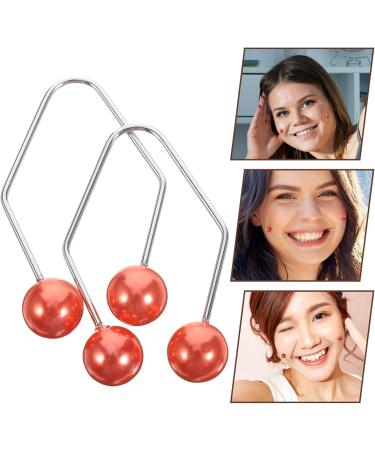Beavorty 1 Pair Dimple Maker Metal Dimple Trainer Cheeks Balls Forming Mouth Exerciser Effortlessly Obtain Dimples Charming Smile Tool for Face Cheek Red - Buy Online on GoSupps.com