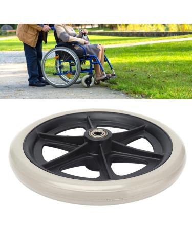 8 Inch Grey PU Wheelchair Wheel with Metal Ball Bearing Skidproof Walker Caster Replacement Six-Hole Thickened Hub Solid Wheel for Rollator - Buy Online on GoSupps.com