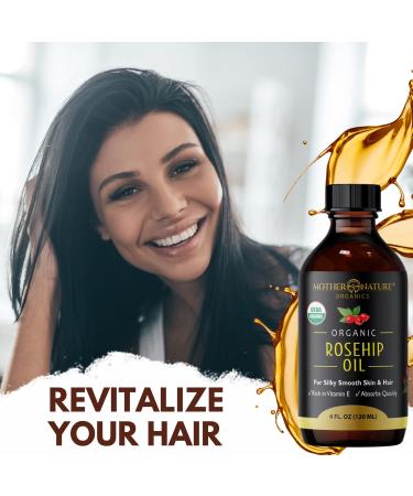 Organic Cold Pressed Rosehip Seed Oil - Natural Anti-Aging Moisturizer for Face, Hair & Skin - 4 oz - Buy Online on GoSupps.com