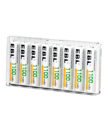 EBL 8 Pack AAA Ni-MH Rechargeable Batteries AAA Batteries ProCyco Technology (Typical 1100mAh, Minimum 1000mAh) 1 Pack of 8 AAA