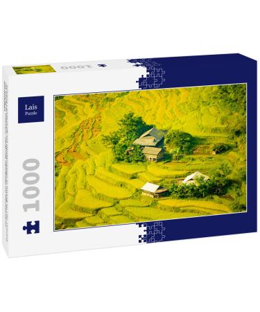 Lais Puzzle Beautiful landscape with rice terraces in Hoang Su Phi Ha Giang province in Vietnam. Ripening rice fields in the highlands in the north-west 1000 pieces