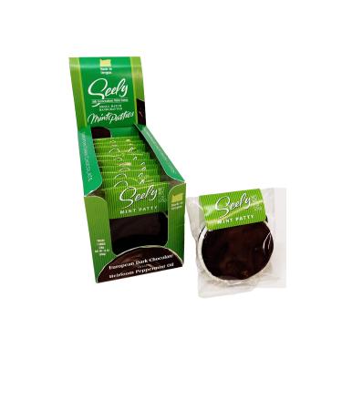 Seely Mint Patty Dark Chocolate Box, 1 oz Patties, 12 Pack