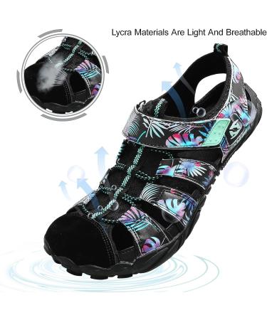 JIASUQI Barefoot Water Shoes for Women Men - Size 7.5 Women/6 Men - A Leaf Black - Buy Online on GoSupps.com