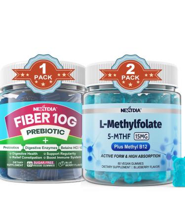 Nextdia Fiber L-MethylFolate 15mg & Methyl B12 Gummies