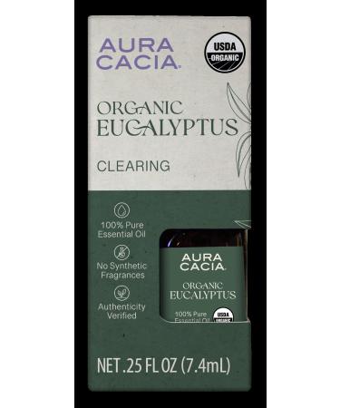 Aura Cacia Organic Eucalyptus Essential Oil 0.25 Fz