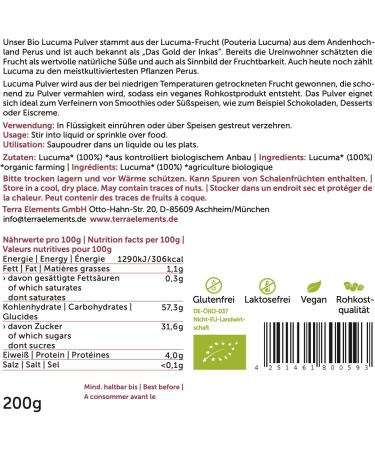 Buy Terra Elements Organic Lucuma Powder 200g | 100% Pure Vegan Raw Food | International Shipping - Buy Online on GoSupps.com