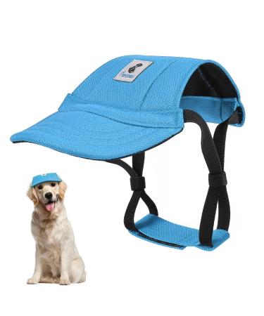 Pawaboo dog baseball caps dog preap with elastic ear holes adjustable dog cap sport pet hat sun protection for small medium -sized & large dogs dogs outfits dog costume (blue XL) XL blue - Buy Online on GoSupps.com