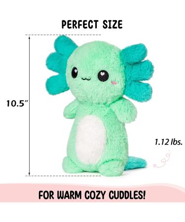 Mint Axolotl Microwavable Heating Pad - Cute Kawaii Plushie for Women and Kids - Hot/Cold Therapy Stuffed Animal - Perfect Axolotl Gift - Buy Online on GoSupps.com