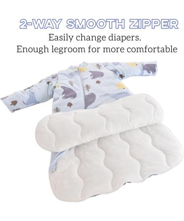 Chilsuessy Baby Sleeping Bag with Detachable Long Sleeves | 2.5 Tog Wearable Blanket for Winter | Blue Polar Bear Design | 2-4 Years - Buy Online on GoSupps.com