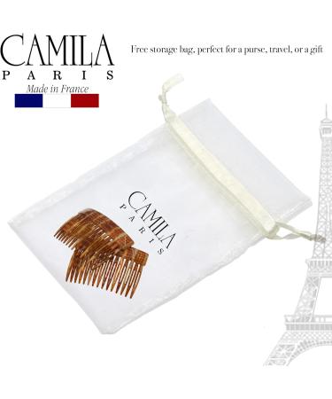 Camila Paris CP2943 French Hair Side Comb 3 inch Small Brown Flexible Durable Cellulose Hair Combs Strong Hold Hair Clips for Women No Slip Styling Girls Hair Accessories Made in France - Buy Online on GoSupps.com