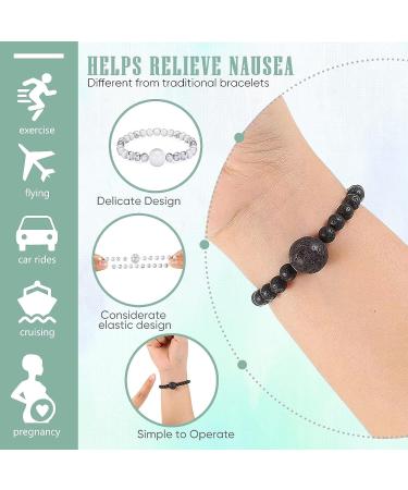 Adjustable Acupressure Anti Motion Sickness Wristbands - Nausea Relief Bracelet for Travel, Car, Sea - Helps Vertigo & Dizziness - Buy Online on GoSupps.com