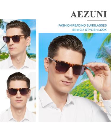 AEZUNI Large Reader Sunglasses for Men - 1.5 Full Lens Sun Reading Glasses with UV Protection - Stylish Square Design (Yellow) - Available in Multiple Strengths 1.00 to 3.50 - Buy Online on GoSupps.com