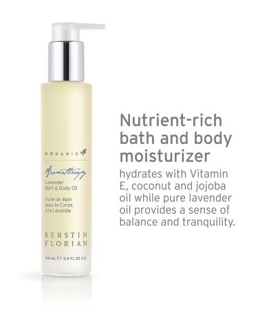 Kerstin Florian Organic Lavender Body Oil - Nutrient-Rich Moisturizer with Vitamin E, Coconut & Jojoba Oil - Natural Essential Oils for Massage & Muscle Relaxation (3.4 fl oz) - Buy Online on GoSupps.com