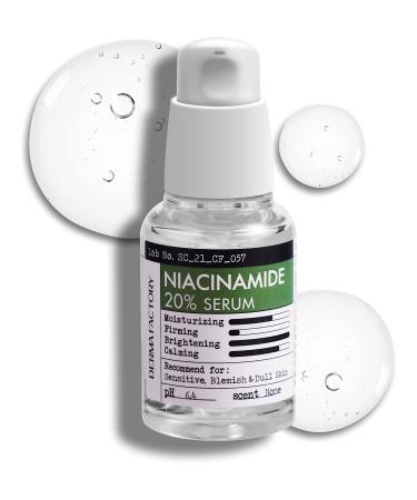 Niacinamide 20% Vitamin B3 Concentrated Face Serum 1 Oz- Damask Rose Water 64.5% No-Scent Defying-Aging Minimizing Pores Pump Fine Lines Sensitive Dull Skin Korean Skincare (1 Fl Oz)