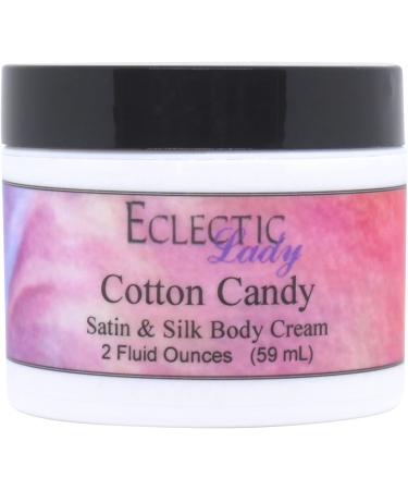 Eclectic Lady Cotton Candy Satin and Silk Cream Body Cream Body Lotion 2 oz - Shea Butter Aloe Silk Amino Acids Vitamin E Phthalate-Free Handcrafted in USA - Perfect For Women 2 Ounce (Pack of 1)