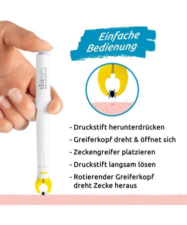 Ticksafe Tick Gripper Set - 2 Pack with Rotating Head for Safe Gentle Tick Removal | No Squeeze No Pull Just Turn - Ideal for Humans - Buy Online on GoSupps.com