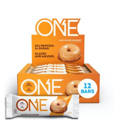 ONE Protein Bars, Gluten-Free Protein Bar with 20g Protein and only 1g Sugar, Snacking for High Protein Diets, Maple Glazed Doughnut, 2.12 Ounce (12 Pack) Maple Glazed Doughnut 12 Count (Pack of 1) - Buy Online on GoSupps.com