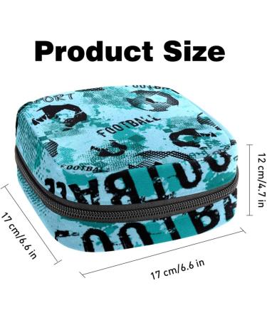 Portable Women's Binding-Up Bags | Menstrual Cup Pocket & Pads | Teenage Girls Tampon Bag | Sports Football Pattern | Blue - Buy Online on GoSupps.com