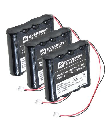 Synergy Digital Door Lock Batteries Compatible with Saflok X-GAA-FC42 Door Lock Batteries (Alkaline 6V 2200 mAh) Set of 3 3-Pack