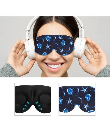 2 Pack 3D Contour Cup Sleep Masks for Men and Women - Ocean Stars Design | Adjustable Headband, Soft & Comfortable Blindfold for Travel, Yoga - Block Out Light for Better Sleep - Buy Online on GoSupps.com