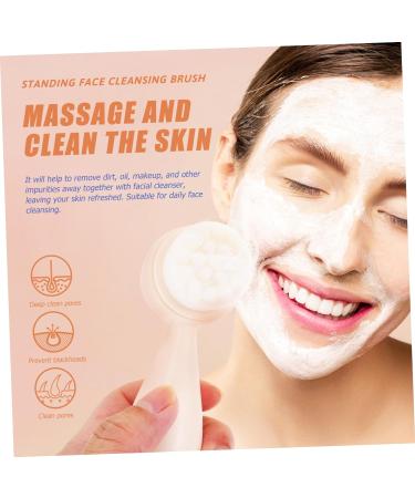OHPHCALL Silicone Face Brush Cleansing Facial Brush Cleaning Facial Brush Face Brush Cleanser Multifunctional Cleaning Brush Face Massage Brush Fiber Washbasin Silica Gel White Soft Fur - Buy Online on GoSupps.com