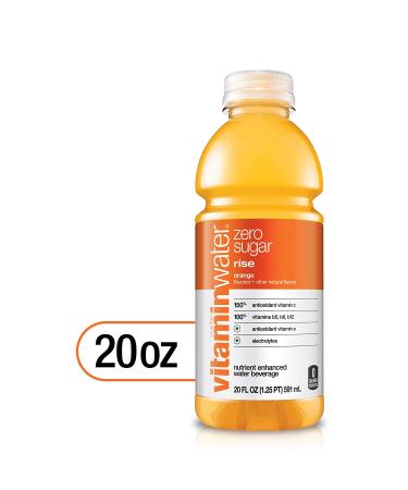 Vitaminwater Zero Rise Orange Flavored Electrolyte Enhanced Water, 20 Fl Oz (Pack of 12) - With Vitamin B5, B6, B12 - Buy Online on GoSupps.com