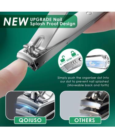 Stainless Steel Nail Clippers Set for Thick Toenails & Fingernails - Ultra Sharp Splashless Cutters with Glass File - Perfect Nail Care Gifts for Men & Women - Buy Online on GoSupps.com