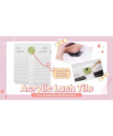 Chrontier Double Row Eyelash Extension Pallet with Jade Stone | Acrylic Holder Stand for Individual False Lashes - Professional Clear Tray - Buy Online on GoSupps.com