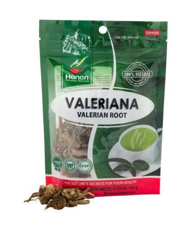 Hanan Valerian Root 2.1oz (60g) - Loose Herb Valeriana Herbal Tea from Peru  Nature s Calming Supplement 2.12 ounces per Pouch Valeerian Valerain (Not Pills)