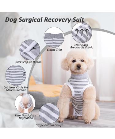 Lyneun Soft Dog Body Suit for Post-Op Recovery | Breathable & Comfortable One-Piece | Wound Protection & Allergy Relief (Gray Large) - Buy Online on GoSupps.com