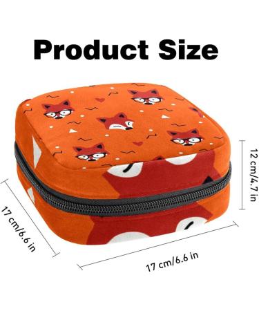 Cute Cartoon Fox Head Patterns - Women's Binding Storage Bag for Menstrual Pads & Menstrual Cups - Portable Zipper Bag for Teenagers & Girls - Buy Online on GoSupps.com