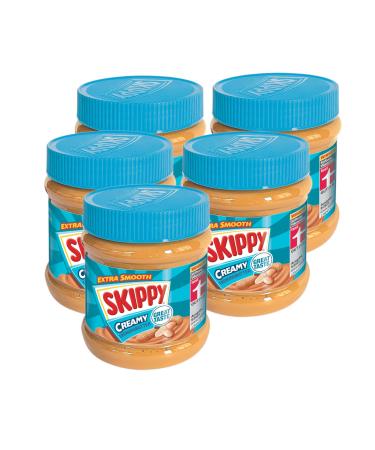 Skippy 5x 340g peanut butter "Creamy" |Peanut butter without palm oil |Extra smooth and from 91% peanuts |Without pieces |Delicious peanut butter with full and creamy taste peanut 340 g (5 pack)