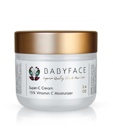 Babyface Super-C Vitamin C 15% Concentrate Daily Anti-Aging & Wrinkle Prevention Moisturizing Cream, 2.4 oz.