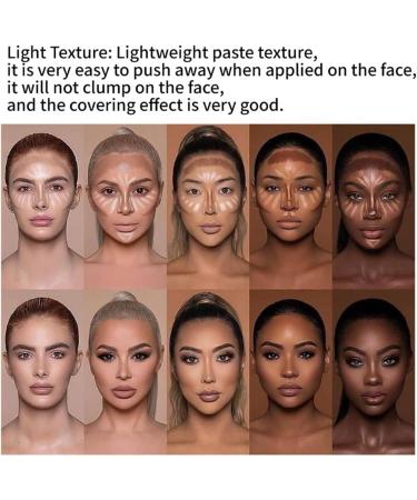 12 Color Professional Makeup Cream Contour Palette with Brush Set - Full Coverage Concealer Palette for Contouring Face Makeup - Ideal Gift for Women & Girls #6 - Buy Online on GoSupps.com