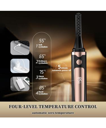 Heated Eyelash Curler - 4 Heat Levels USB Rechargeable LED Display Auto Off | Perfect Gift for Her - Buy Online on GoSupps.com